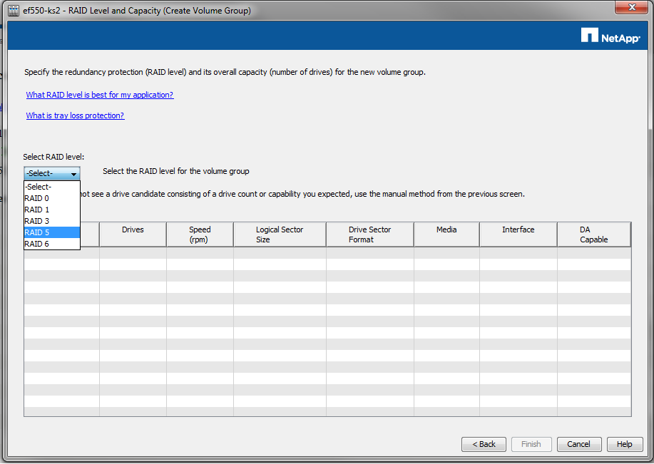可以选择RAID级别