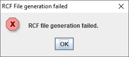 RCF生成失败、指出无法在RCF文件生成器工具上获取模板RCF文件名和版本
