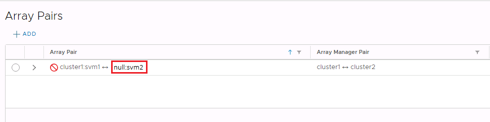 VMware SRM阵列管理器发现显示远程站点的对等阵列ID为空