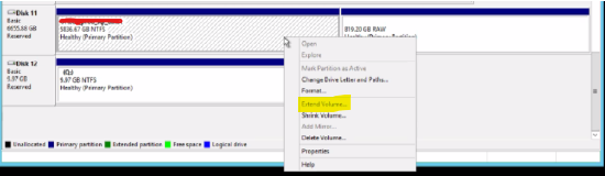 主机上的磁盘管理器无法识别在存储端增加的LUN大小