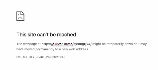 升级ONTAP后、System Manager "ERR_SSL_KEY_usage_incompination"出现错误